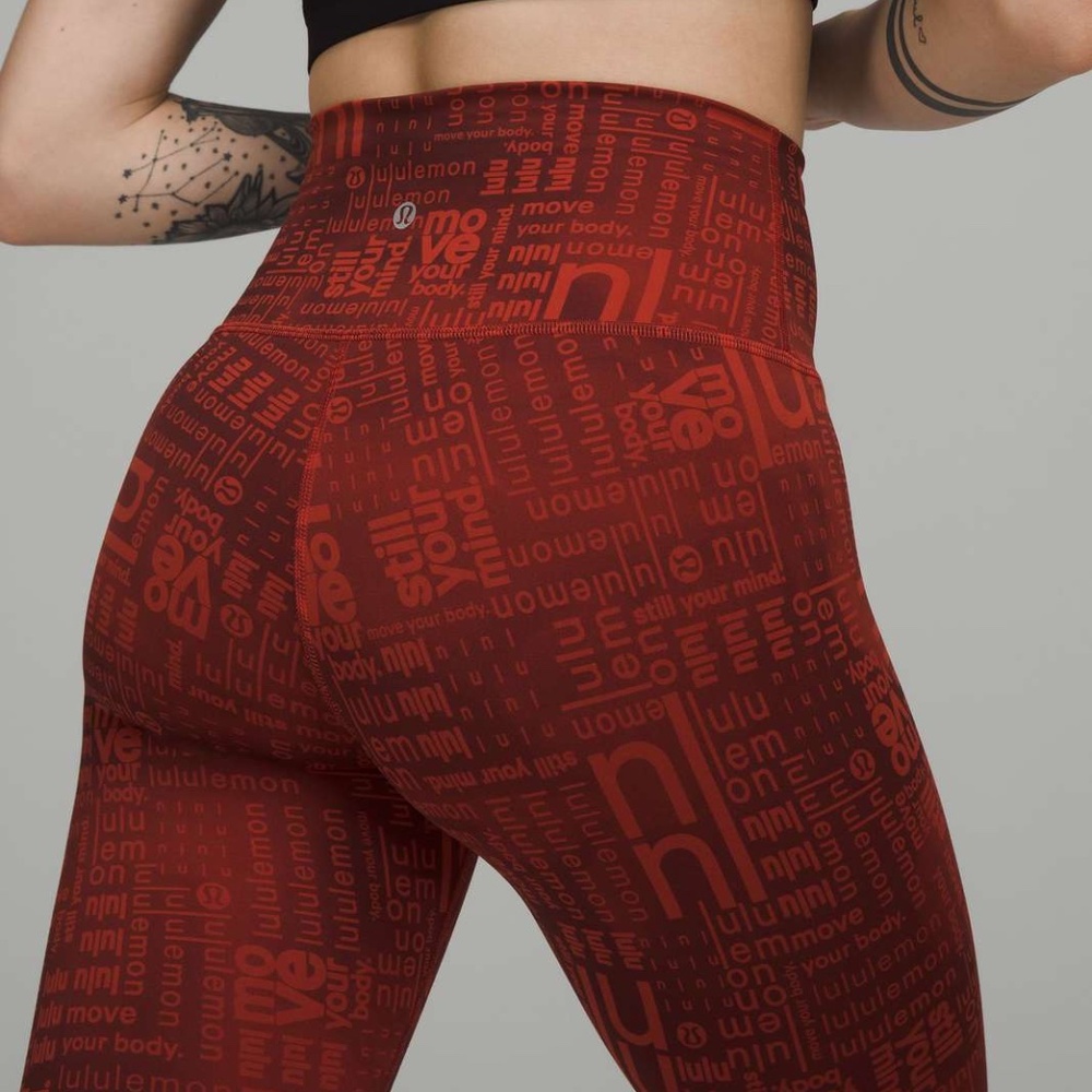 Lululemon Wunder Train High-Rise Tight 28" Ombre Red Multi MSRP $98